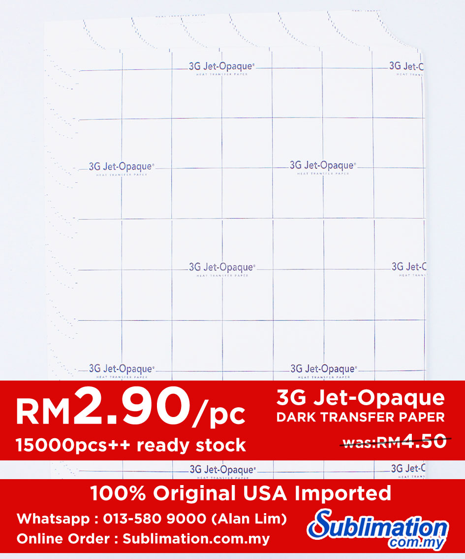 3G JetOpaque Dark Transfer Paper